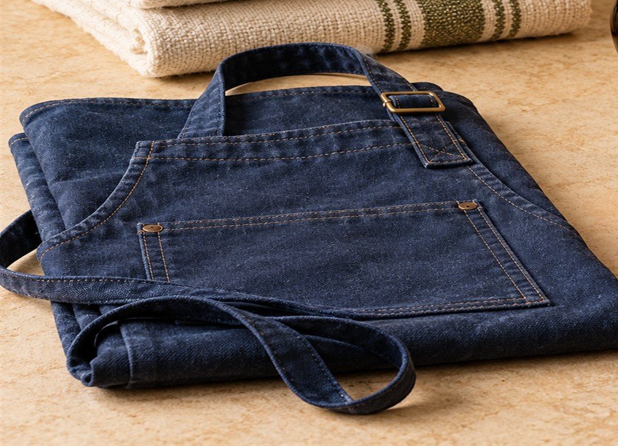 Illustrative blue work apron for the Red Ants Pants maker listing